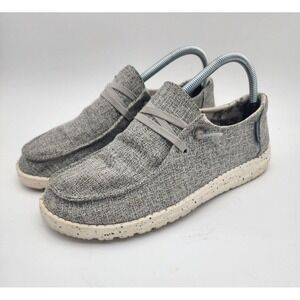Hey Dude Shoes Womens Sz 9 Grey Wendy L‎ Linen Iron Slip On Comfort